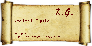 Kreisel Gyula névjegykártya